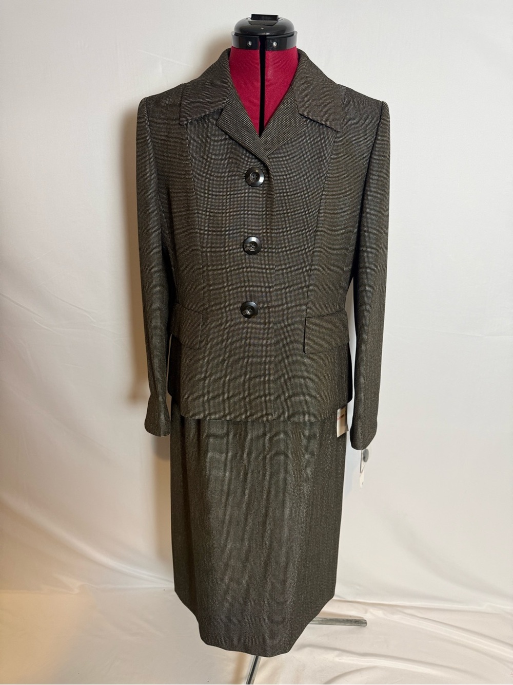 NWT Evan Picone Skirt Suit Size 10P Black & Brown 2-Piece Set Blazer & Skirt - Picture 10 of 16